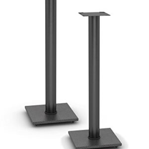 Atlantic Bookshelf Speaker Stands - Steel Construction, Pedestal Style & Built-in Wire Management, Support Bookshelf-Style Speakers up to 20 lbs. PN 77335799 - Black 2-Pack