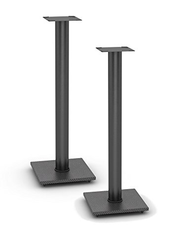 Atlantic Bookshelf Speaker Stands - Steel Construction, Pedestal Style & Built-in Wire Management, Support Bookshelf-Style Speakers up to 20 lbs. PN 77335799 - Black 2-Pack