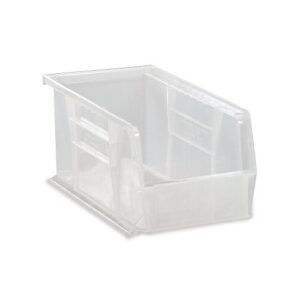quantum qus230cl ultra stack and hang bin, 10-7/8" length x 5-1/2" width x 5" height, clear, pack of 12