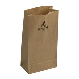 duro id# 18406 6# sos bag 35# 100% recycled natural kraft, 6" h, 500 piece