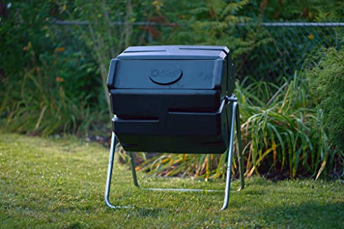 FCMP Outdoor Roto Tumbling Composter, Twin, Black