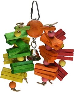 featherland paradise, colorful carousel chew bird toy with a bell, medium