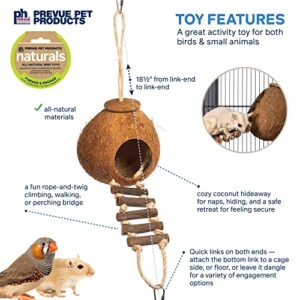 Prevue Hendryx 62801 Naturals Coco Hideaway with Ladder Bird Toy,1 Count (Pack of 1)