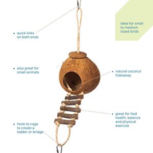 Prevue Hendryx 62801 Naturals Coco Hideaway with Ladder Bird Toy,1 Count (Pack of 1)