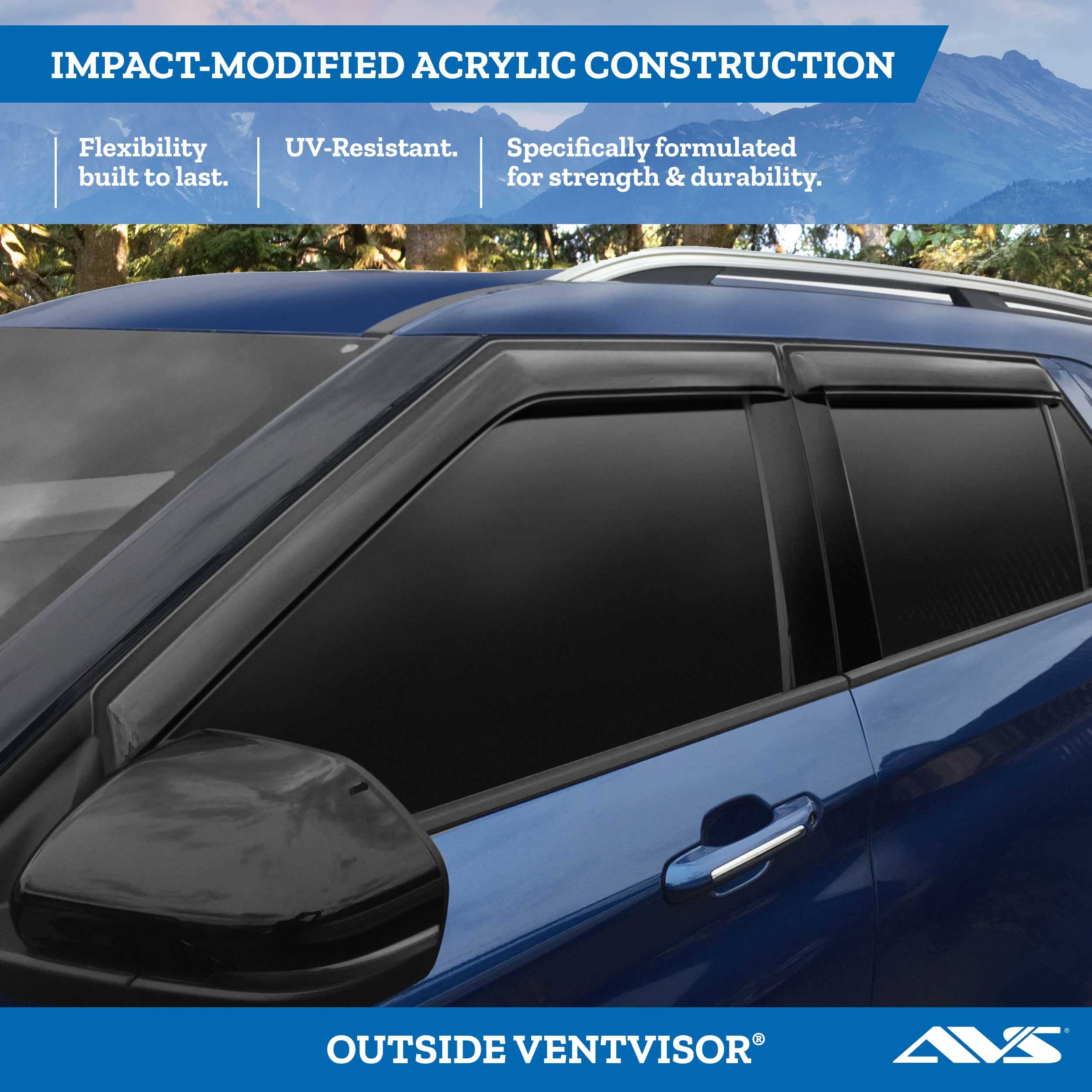 Auto Ventshade [AVS] Outside Mount Ventvisor | 2012 - 2020 Chevrolet Sonic Hatchback (5 - Door)- Smoke, 4 pc. | 94639