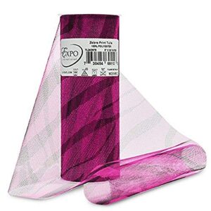 expo international premium zebra print tulle spool of 6" x 10 yards | fuchsia