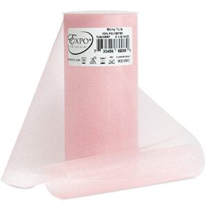 expo international premium shiny spool of 6 inch x 25 yards | baby pink tulle