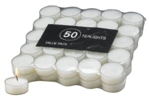 biedermann tealights in acrylic cups, 50-count