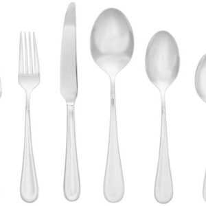 Ginkgo International Corrie 42-Piece Stainless Steel Flatware Place Setting, Service for 8 Plus 2-Piece Hostess Set