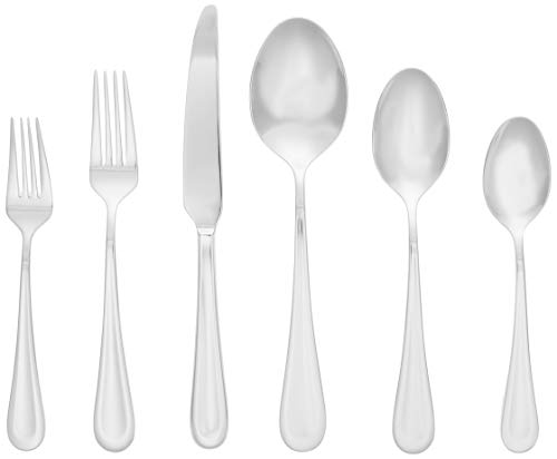 Ginkgo International Corrie 42-Piece Stainless Steel Flatware Place Setting, Service for 8 Plus 2-Piece Hostess Set