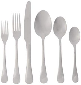 ginkgo international varberg 42-piece stainless steel flatware place setting, service for 8 plus 2-piece hostess set