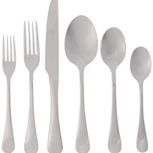 Ginkgo International Varberg 42-Piece Stainless Steel Flatware Place Setting, Service for 8 Plus 2-Piece Hostess Set