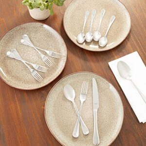 Ginkgo International Varberg 42-Piece Stainless Steel Flatware Place Setting, Service for 8 Plus 2-Piece Hostess Set