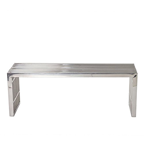 Modway Medium Gridiron Stainless Steel Bench