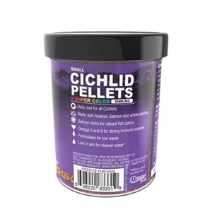 Omega One Super Color Sinking Cichlid Pellets, 2mm Small Pellets, 4.2 oz