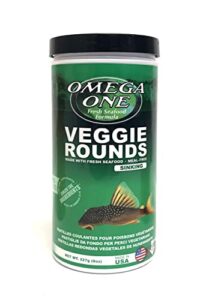 omega one veggie rounds, 14mm rounds, sinking, 8 oz container