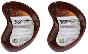 zilla reptile terrarium dishes, 2 pack, medium