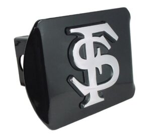 florida state university seminoles "black with chrome fs emblem" ncaa college sports metal trailer hitch cover fits 2 inch auto car truck receiver