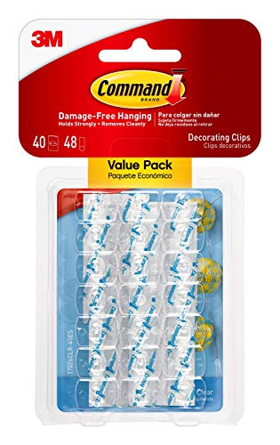 Command 17026CLR-VP, Clear, 40, 4-Pack, Decorage Damage-Free Decorative Replacement Strip, Mini, 1/2 Lb, Rubber Resin Adhesive, Paper Liner, 160 Clips, Count