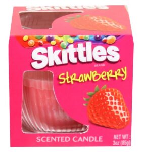 skittles boxed scented candle, strawberry, 3 ounce