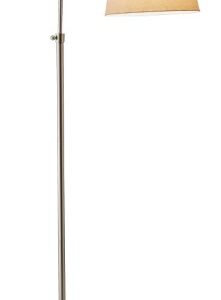 Adesso 3188-22 Bonnet Floor Lamp, 13.25" x 13.25" x 62", Satin Steel