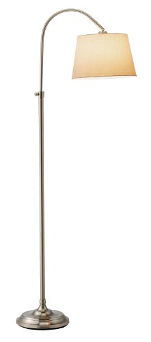 Adesso 3188-22 Bonnet Floor Lamp, 13.25" x 13.25" x 62", Satin Steel