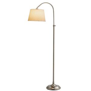 Adesso 3188-22 Bonnet Floor Lamp, 13.25" x 13.25" x 62", Satin Steel