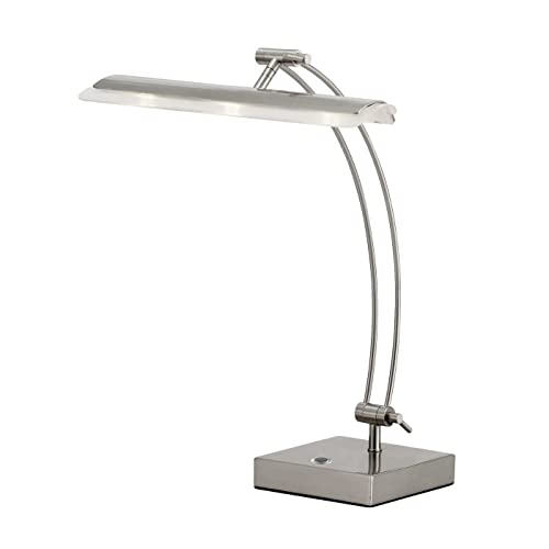 Adesso 5090-22 Esquire LED Desk Lamp, 13-19 in., 9W Full Spectrum LED, Brushed Steel, 1 Table Lamp, Gray