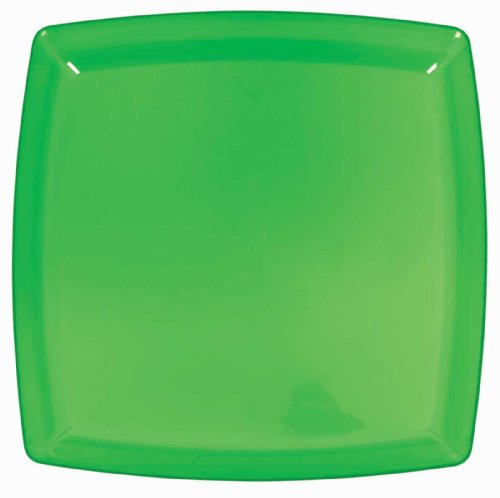 Green Plastic Square Tray Party Accessory