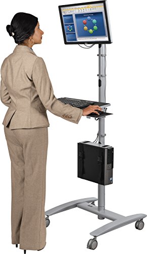 Balt 27614 Beta Sit Stand Mobile Workstation Cart, 67" H x 32" W x 33" D