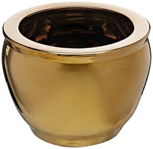 oriental furniture 16" solid gold porcelain fishbowl