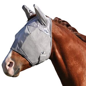 cashel crusader horse fly mask with ears, grey, horse