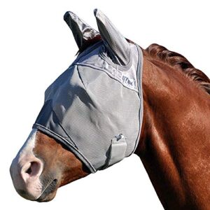 cashel crusader horse fly mask with ears, grey, yearling