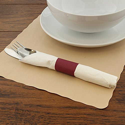 Royal Burgundy Napkin Bands with Self-Sealing Glue and Bond Paper Construction, Package of 2,500