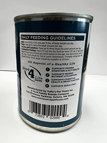 Nutri Source Tuffy'S Pet Food 131300 Tuffy Nutrisource 12-Pack Chicken And Rice Canned Food For Dogs, 13-Ounce