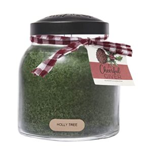 A Cheerful Giver — Holly Tree - 34oz Papa Scented Candle Jar with Lid - Keepers of the Light - 155 Hours of Burn Time, Gift for Women, Green
