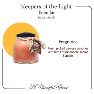 A Cheerful Giver - Juicy Peach Papa Scented Glass Jar Candle (34oz) with Lid & True to Life Fragrance Made in USA