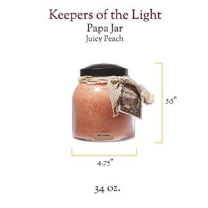 A Cheerful Giver - Juicy Peach Papa Scented Glass Jar Candle (34oz) with Lid & True to Life Fragrance Made in USA