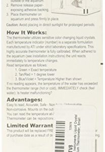 Amer Thermal Instruments Liquid Crystal Vertical Aquarium Thermometer, Small