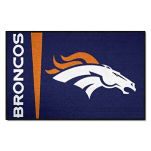 fanmats 8229 denver broncos starter mat accent rug - 19in. x 30in. | sports fan home decor rug and tailgating mat uniform design