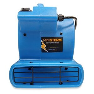 bluedri mini storm 1/12 hp mini air mover carpet dryer floor squirrel cage blower fan for home floors and carpets, blue (sa-mi-bl)
