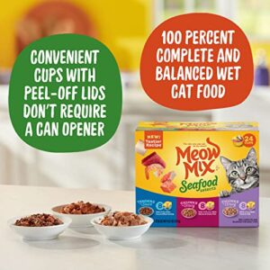 Meow Mix Seafood Selections Wet Cat Food, Variety Pack, 2.75 Ounces Cup (Pack of 24)