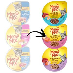 Meow Mix Seafood Selections Wet Cat Food, Variety Pack, 2.75 Ounces Cup (Pack of 24)