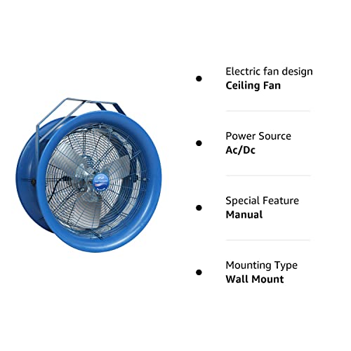 Patterson High Velocity Fan with Yoke Mount, 1 PH 115/220v H22A