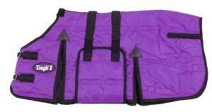 tough 1 600d miniature stable blanket with belly wrap, purple, 36-inch