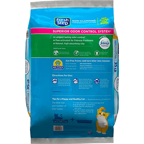 Fresh Step Non-Clumping Premium Cat Litter with Febreze Freshness, Scented - 35 Pounds (Package May Vary)