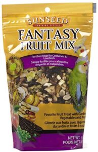sun seed company bss59305 fantasy fruit mix cockatiel treats pouch, 11-ounce