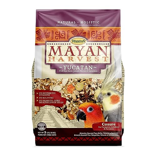 Higgins Mayan Harvest Yucatan Blend Bird Food for Small Hookbills, 3 lbs.