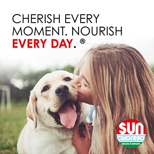 Sun Chlorella Rejuv-A-Wafers Daily Dog Cat & Animal Superfood Supplement - Green Microalgae & Eleuthero Bits - Vitamins, Minerals, Antioxidants Support Immune Defense, Gut Health - 60 Wafers