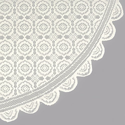 DII Home Essentials 100% Polyester, Machine Washable, Shabby Chic, Vintage Tablecloth or Overlay 63" Round, Vintage Lace Cream